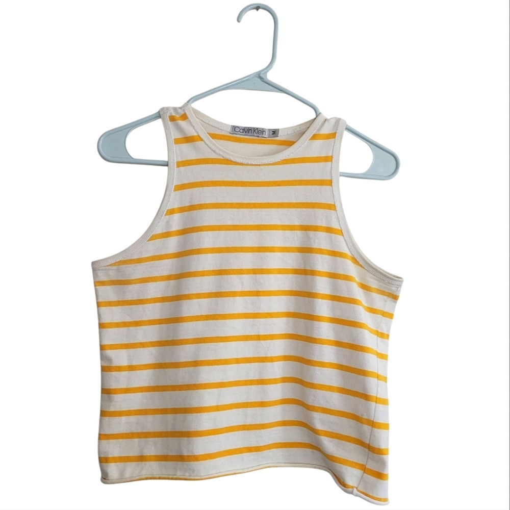 Vintage Calvin Klein Striped Crop Tank Top